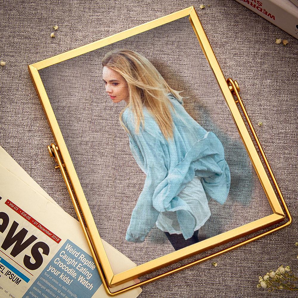 Custom Portrait With Golden Frame Transparent Frame