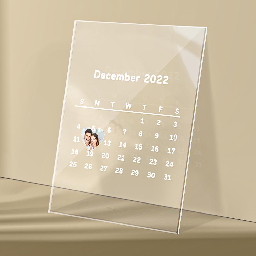 Custom Photo Calendar Acrylic Plaque For Anniversary - soufeeluk