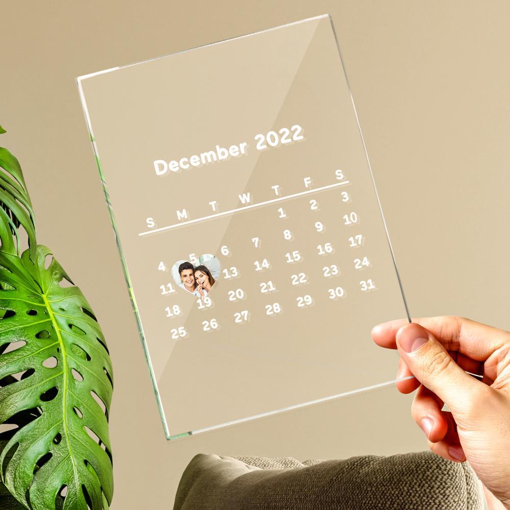 Custom Photo Calendar Acrylic Plaque For Anniversary - soufeeluk