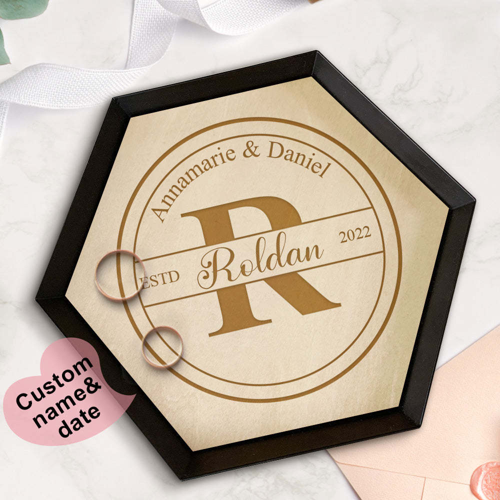 Custom Wood Jewelry Tray Engagement Jewelry Ring Holder Dish Home Decor Gift - soufeeluk