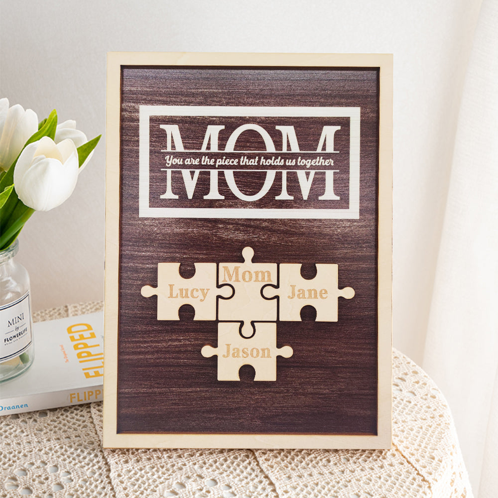 Personalised Mom Puzzle Plaque You Are the Piece That Holds Us Together Gifts for Mom - soufeeluk