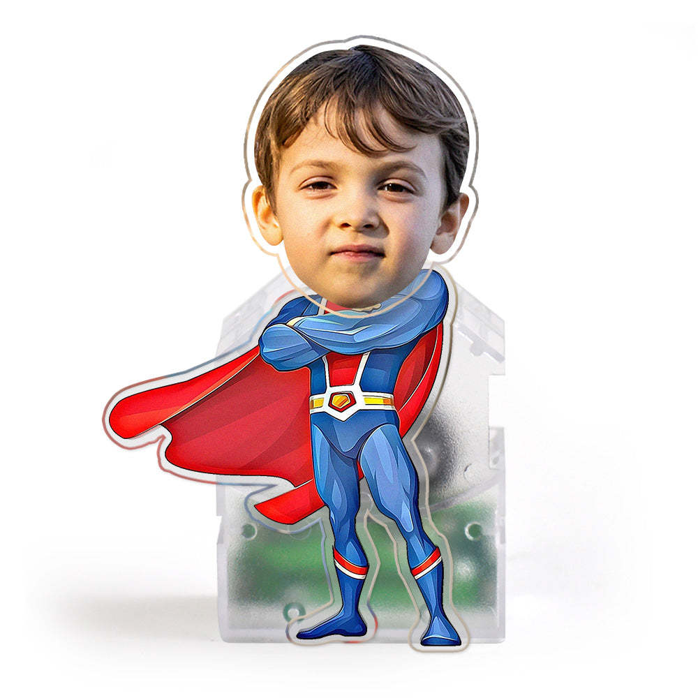 Custom Face Superhero Shaking Head Ornament Personalised Car Dashboard Decoration Home Desktop Ornament - soufeeluk