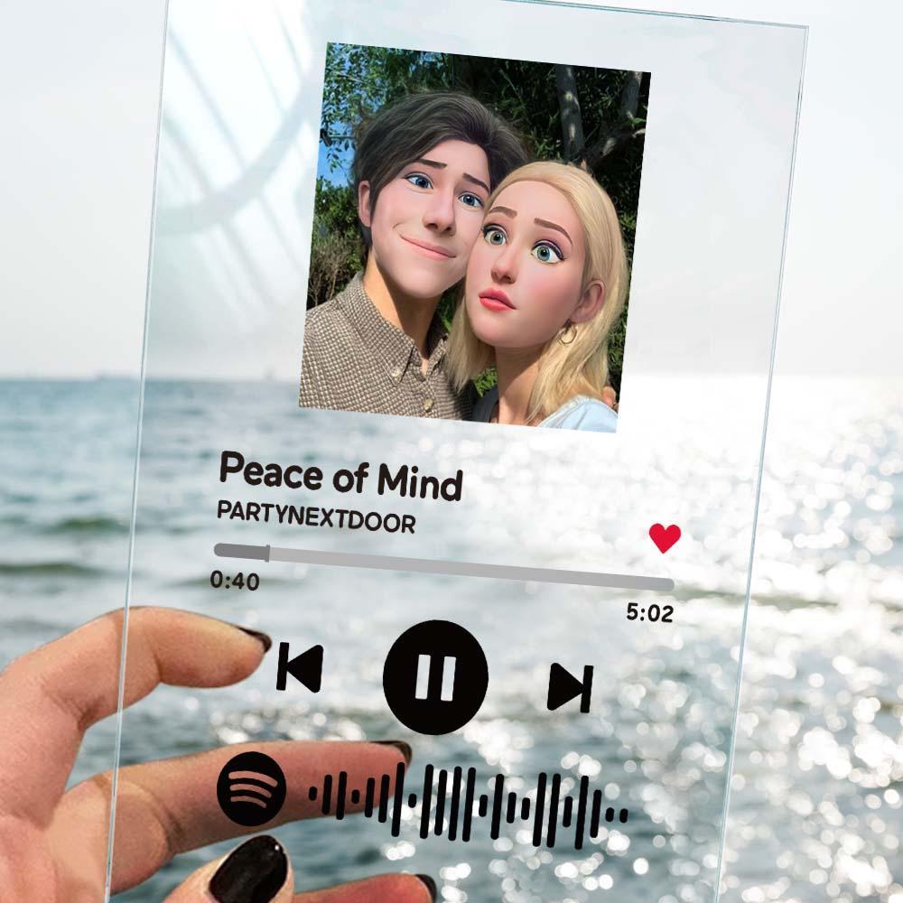 Scannable Spotify Code Comic Filter Plaque Keychain Music and Photo Acrylic Gifts for couple - soufeeluk