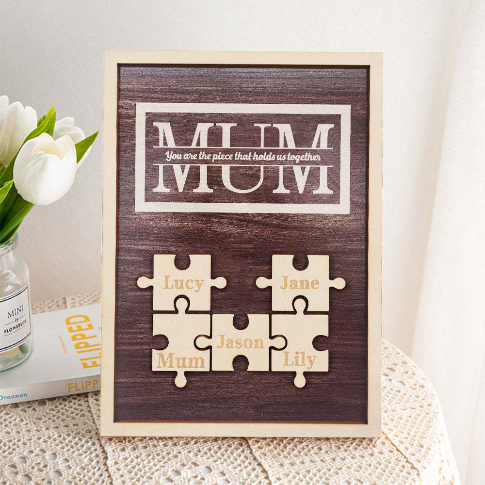 Personalised Mum Puzzle Plaque You Are the Piece That Holds Us Together Gifts for Mum - soufeeluk