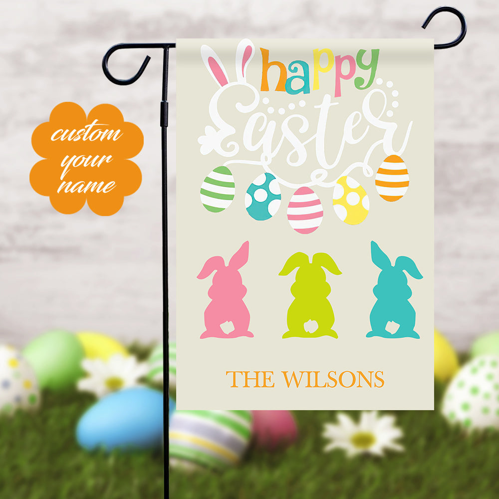 Custom Garden Flag Easter Yard Outdoor Decoration Personalised Spring Garden Flag - soufeeluk