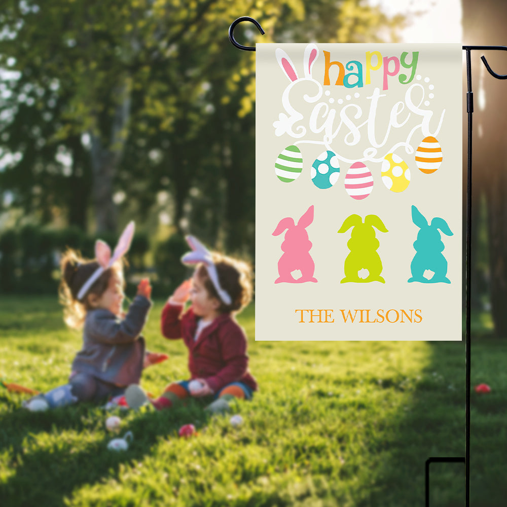 Custom Garden Flag Easter Yard Outdoor Decoration Personalised Spring Garden Flag - soufeeluk