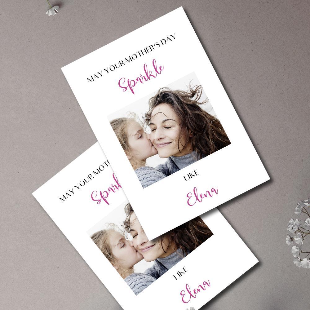Custom Photo And Engraved Card Gift For Mother's Day