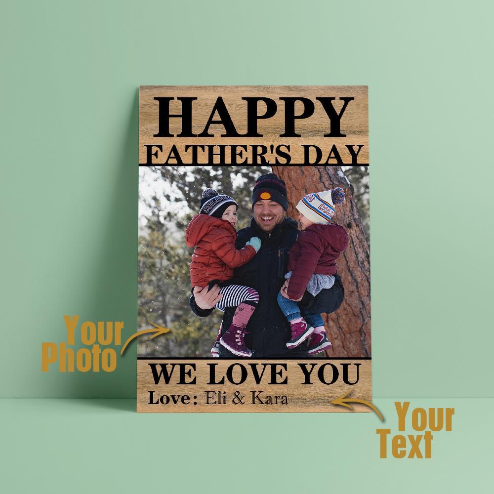 Happy Father's Day Custom Photo And Text Greeting Card - soufeeluk