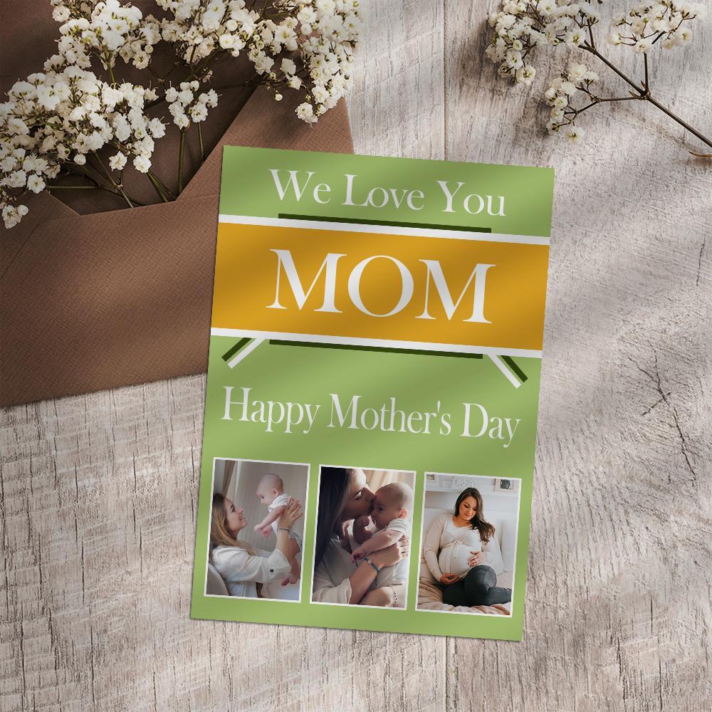 Custom Greeting Card With 3 Photo Special Card Gift For Mother's Day - soufeeluk