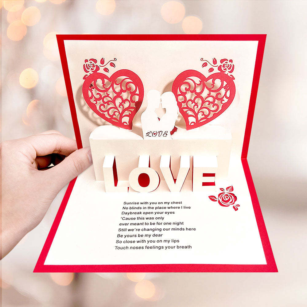 Custom 3D Pop-Up Card Personalised Heart Couple Pop Up Greeting Card - soufeeluk