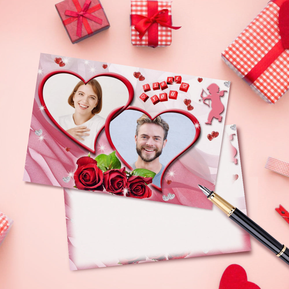 Custom Funny Valentine Heart Greeting Card for Wife Girlfriend Husband Boyfriend Anniversary