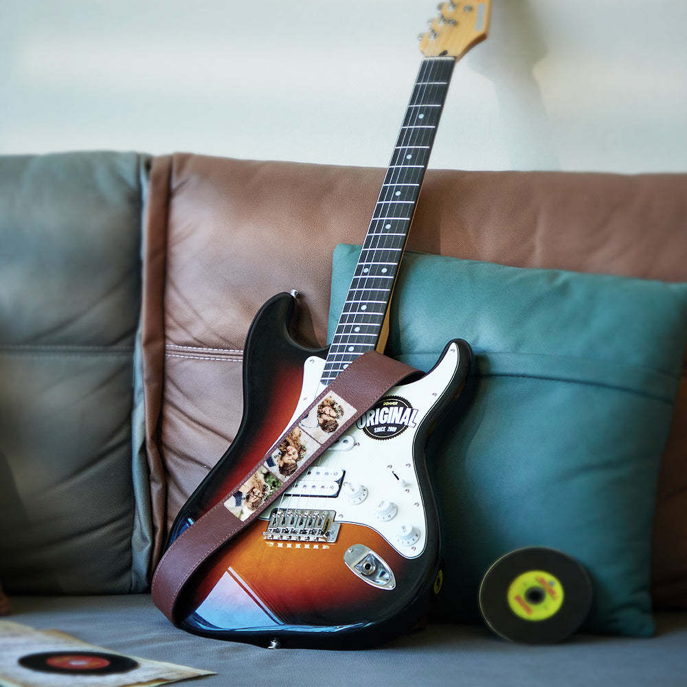Custom Photo Guitar Strap Guitar Player Multiphoto Gifts - soufeeluk