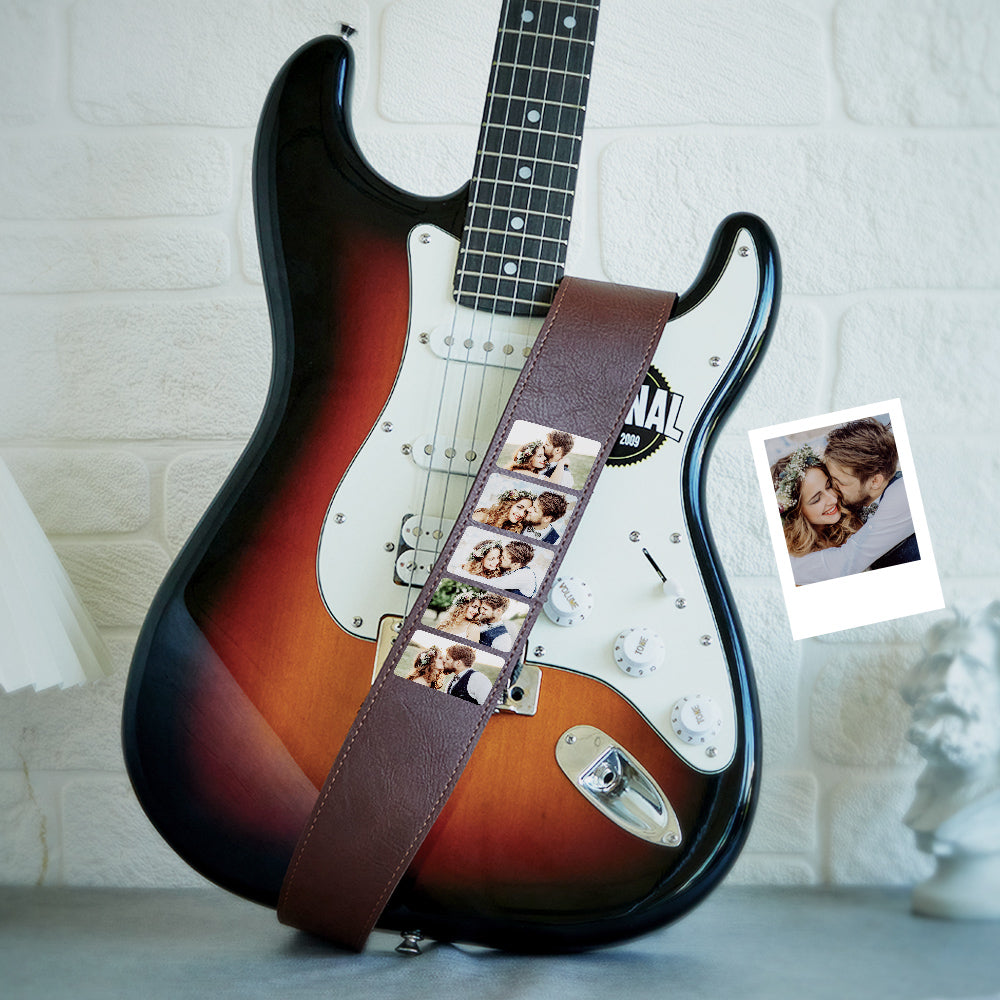 Custom Photo Guitar Strap Guitar Player Multiphoto Gifts - soufeeluk