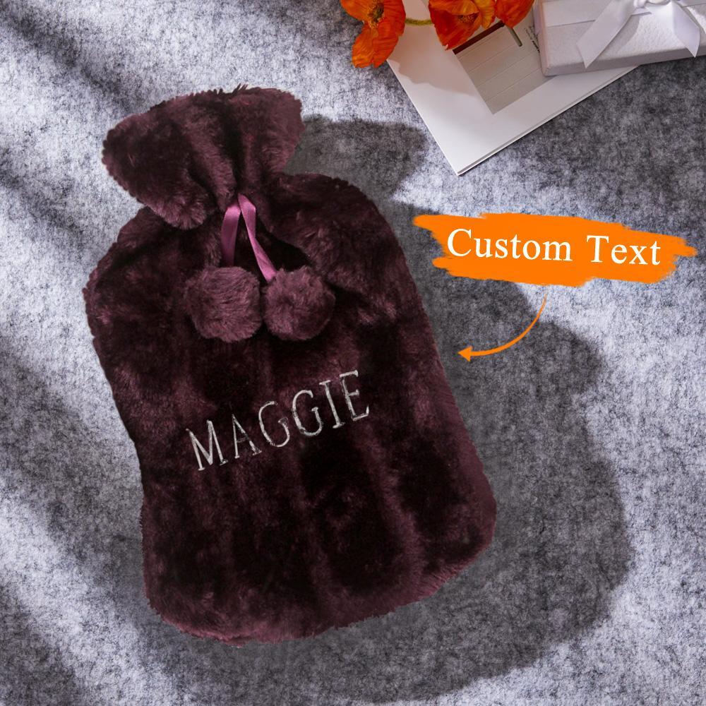 Custom Engraved Hot Water Bottle Winter Heating Plush Gifts - soufeeluk