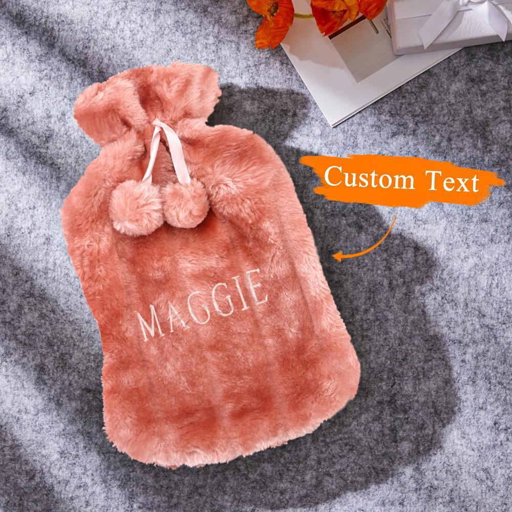 Custom Engraved Hot Water Bottle Winter Heating Plush Gifts - soufeeluk