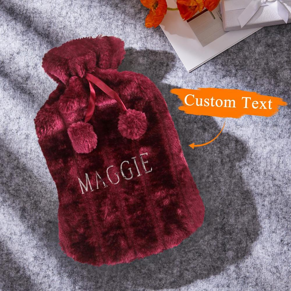 Custom Engraved Hot Water Bottle Winter Heating Plush Gifts - soufeeluk