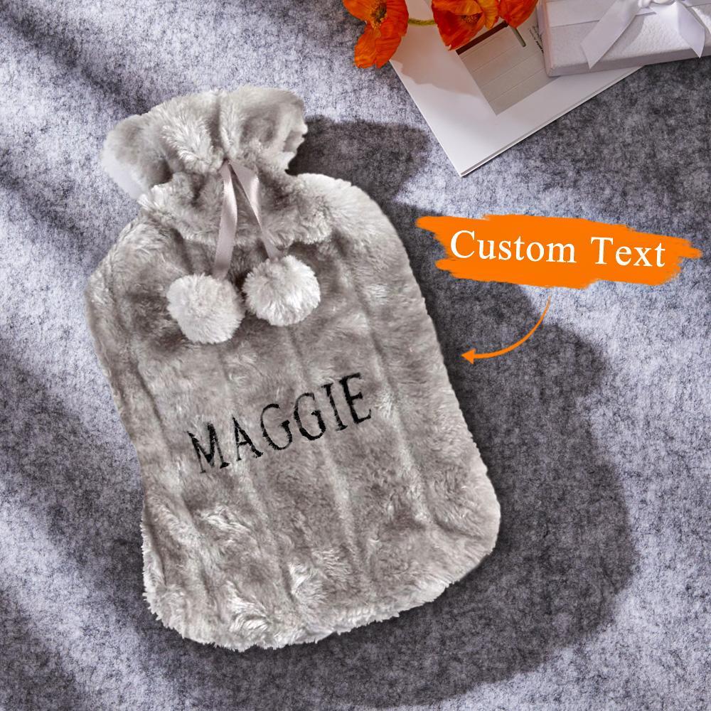 Custom Engraved Hot Water Bottle Winter Heating Plush Gifts - soufeeluk