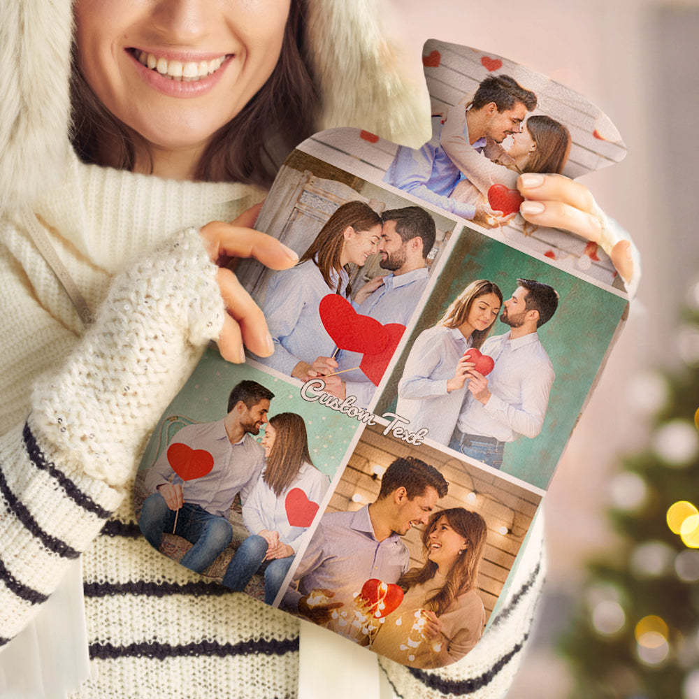 Custom Photo Hot Water Bottle Hot Compress and Cold Therapy Hot Water Bag for Winter Gifts - soufeeluk