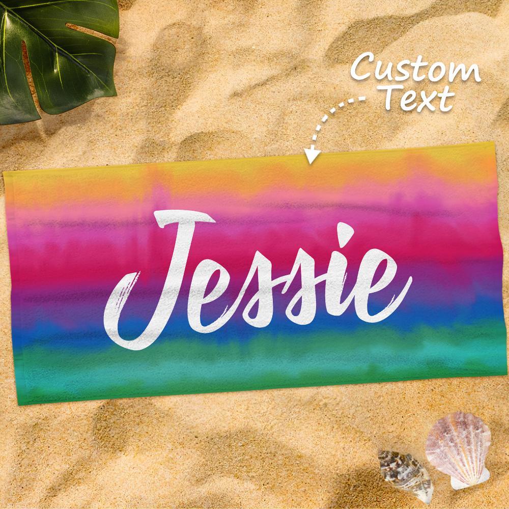 Personalised Towel Engraved with Name Colorful-Jessie - soufeeluk