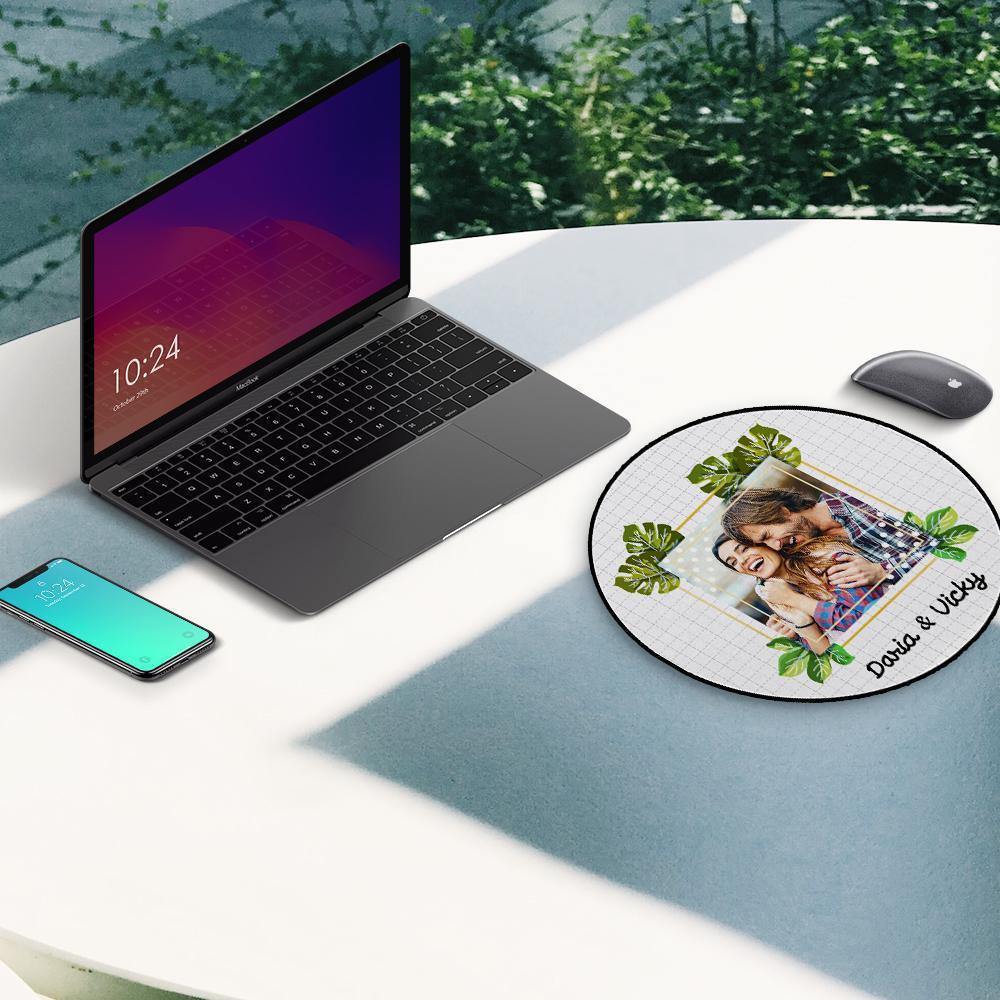 Custom Photo Round Mouse Pad With Your Logo Enjoy The Life