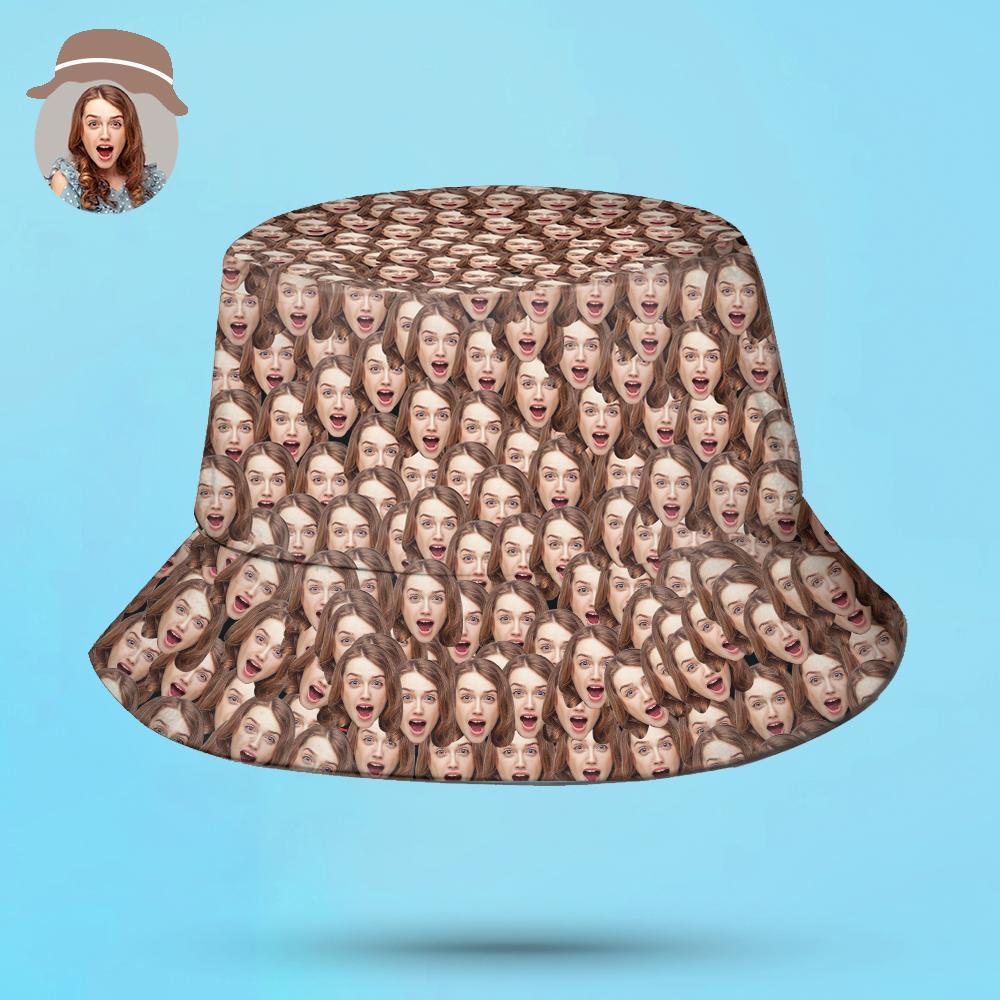Personalised Bucket Hats Custom Unisex Face Mash Bucket Hat - soufeeluk