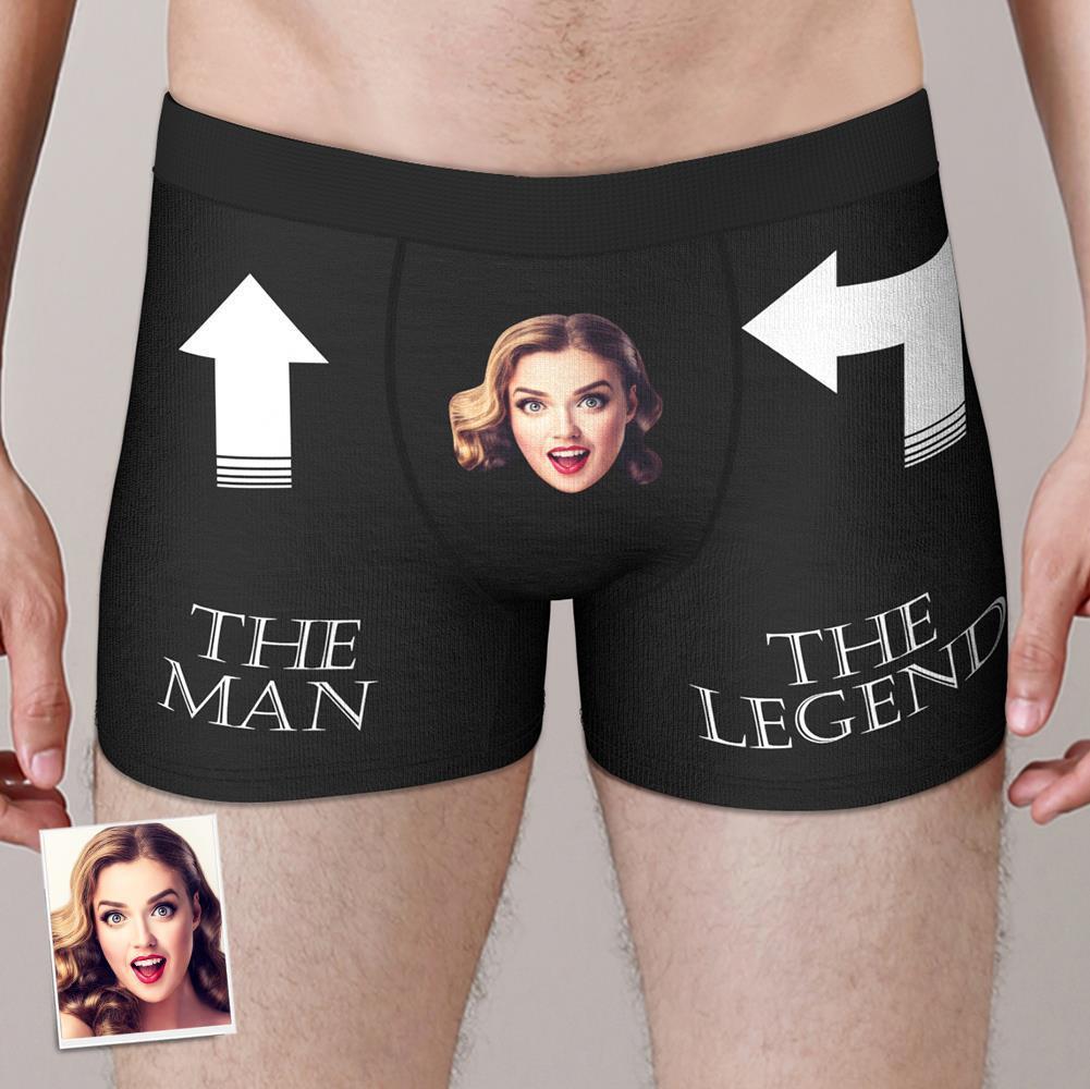 Custom Face Boxer Briefs for Men The Legend Underwear Anniversary Gift for Boyfriend