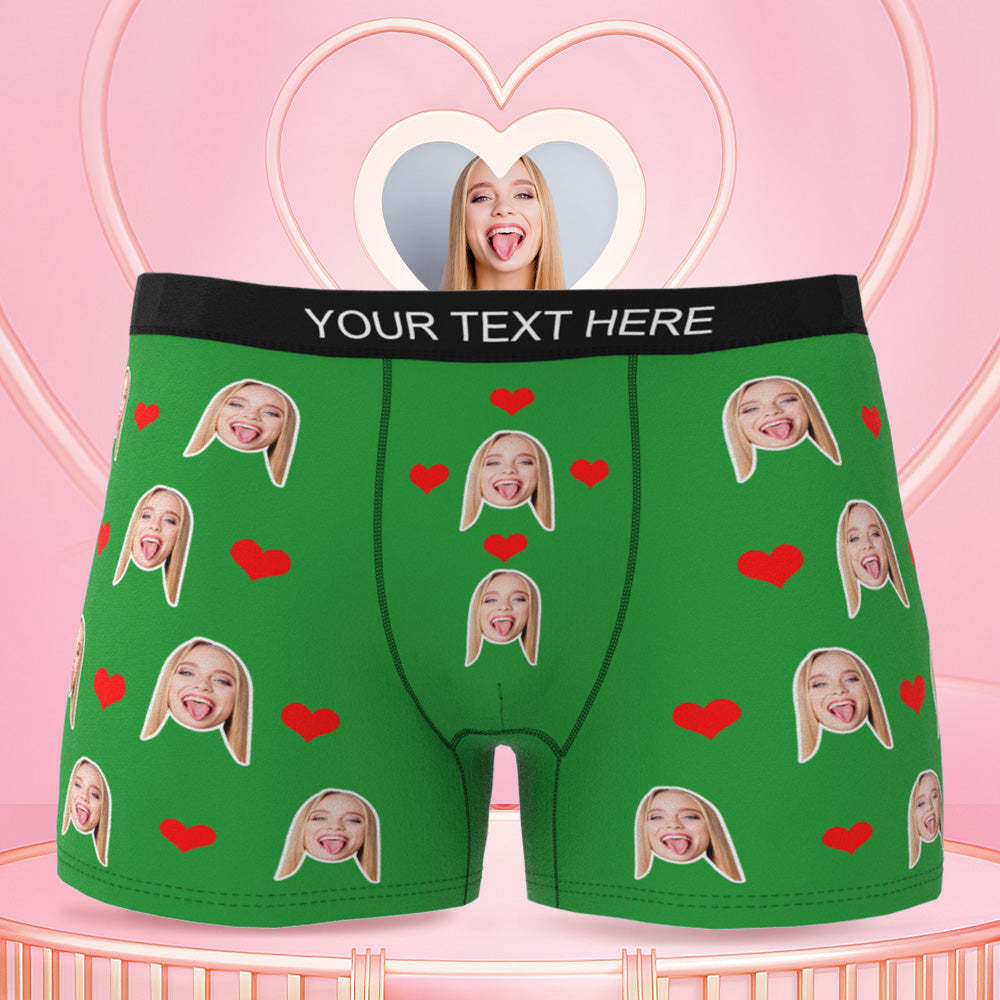 Men's Face Underwear 3D Online Preview Gift For Him Heart Boxer Briefs - soufeeluk