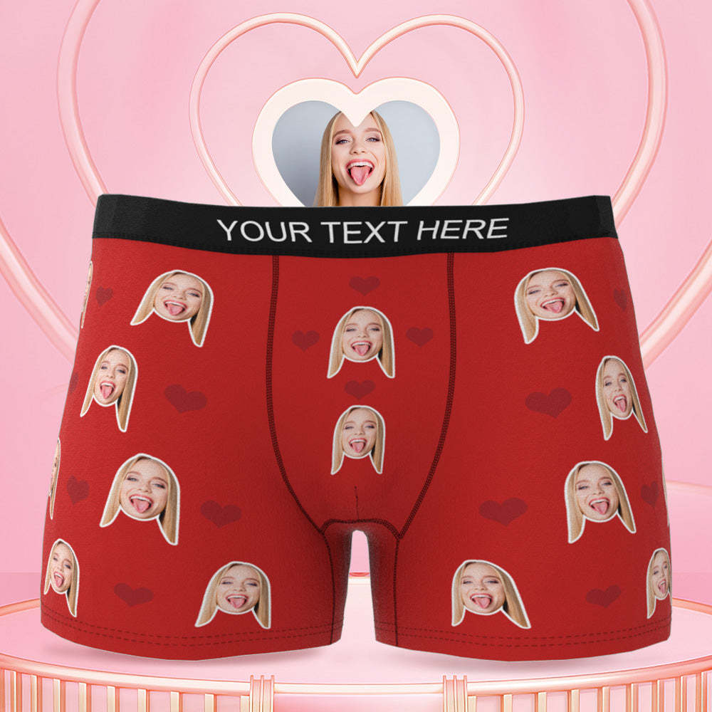 Men's Face Underwear 3D Online Preview Gift For Him Heart Boxer Briefs - soufeeluk