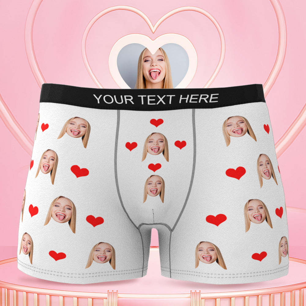 Men's Face Underwear 3D Online Preview Gift For Him Heart Boxer Briefs - soufeeluk