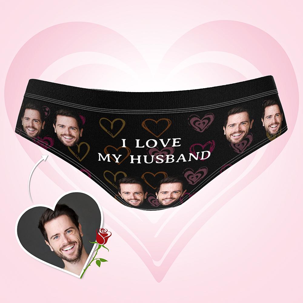 Custom Face Boxer I Love My Husband Theme Women's High-cut Briefs