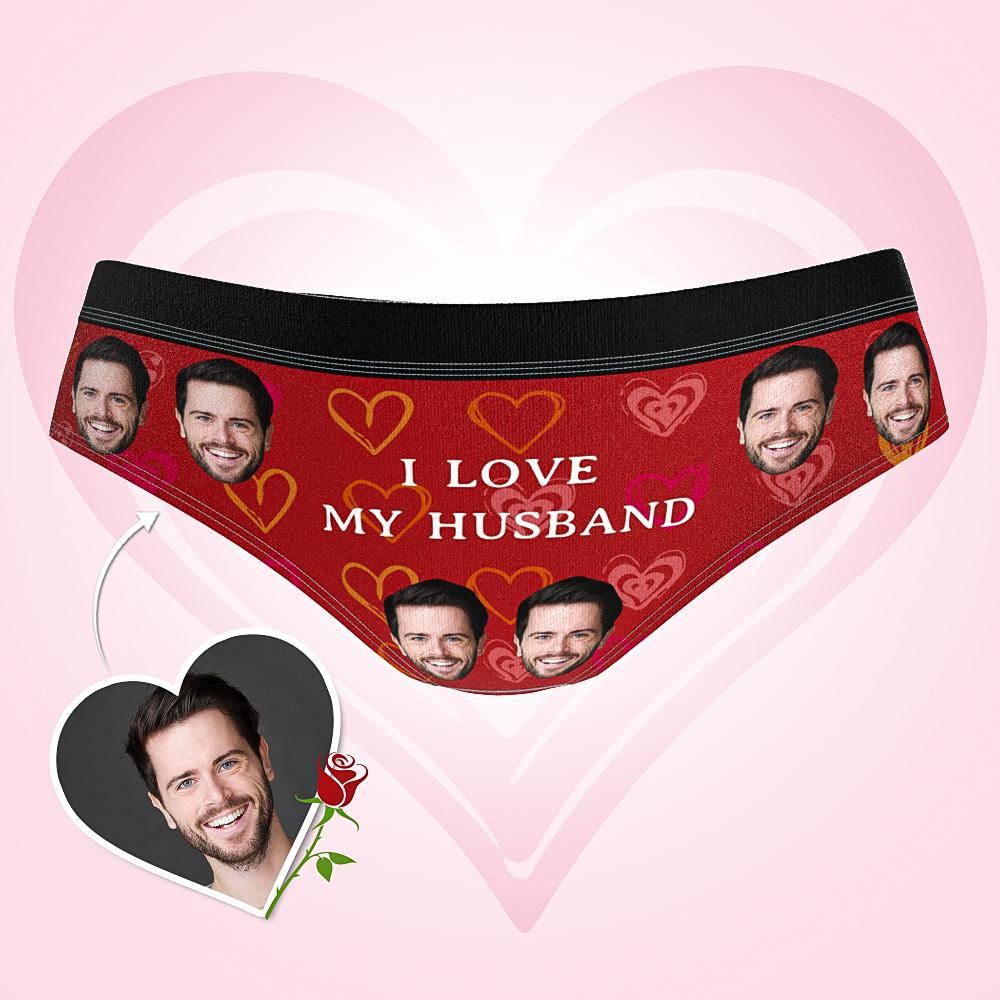 Custom Face Boxer I Love My Husband Theme Women's High-cut Briefs