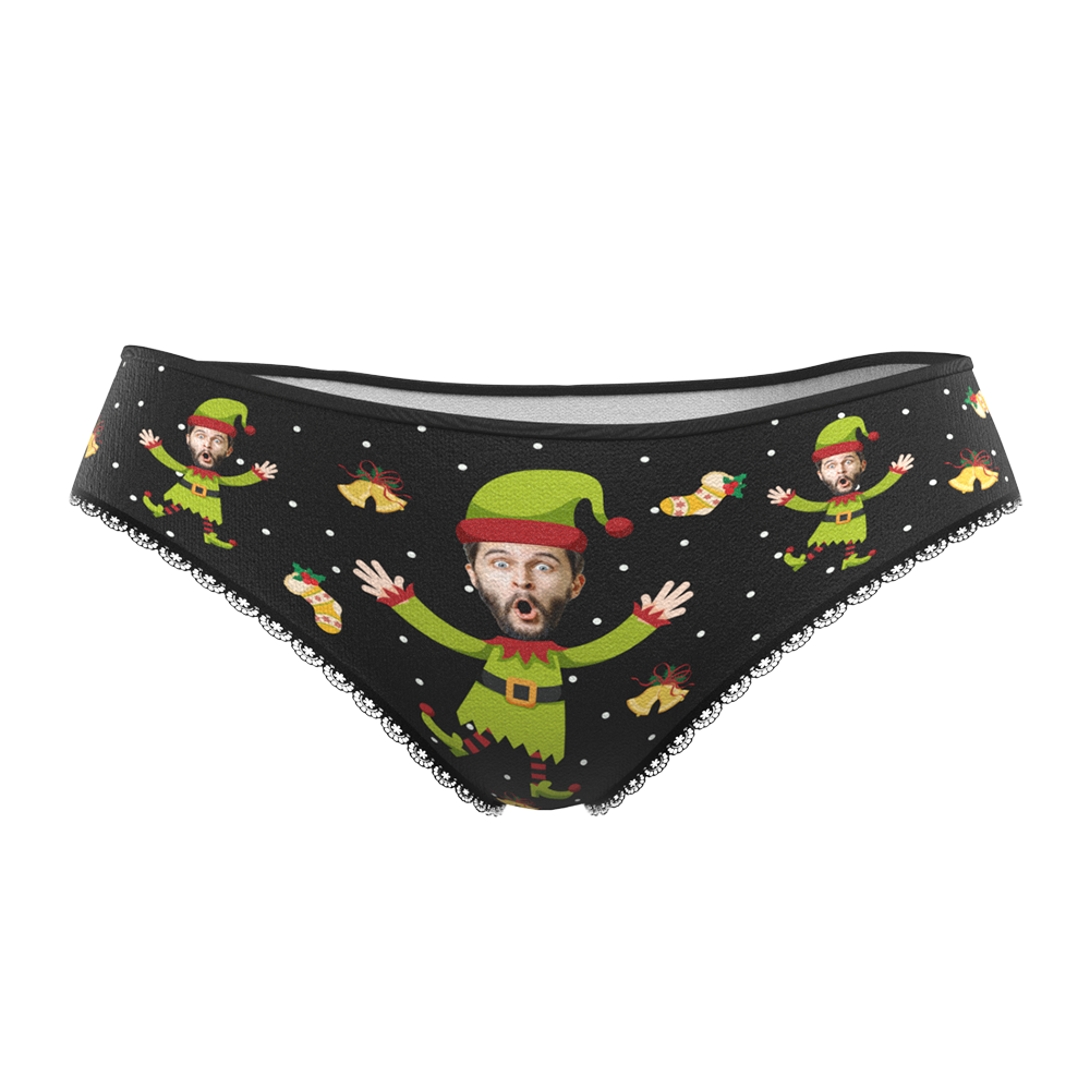 Custom Face Christmas Underwear, Custom Christmas elf Underwear, Best Christmas Gift For Girfriend