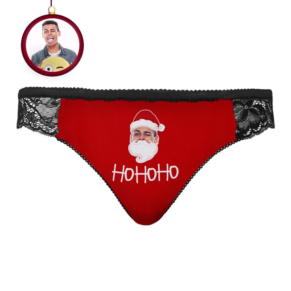 Custom Face Lace Panty Santa Claus Women Sexy Panties With Boyfriend Face
