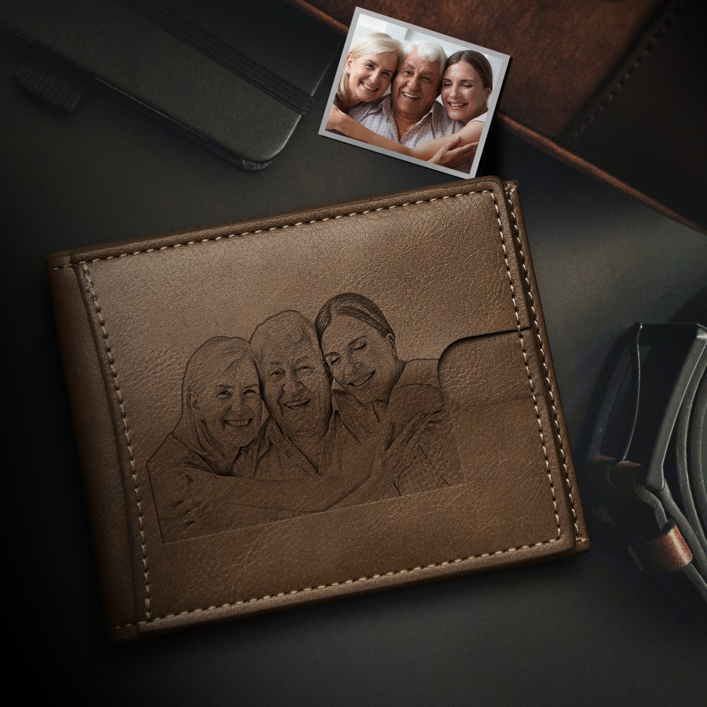Personalised Front Pocket Wallets for Men with Money Clip , Custom Engraved Wallet Valentines Gifts for Him