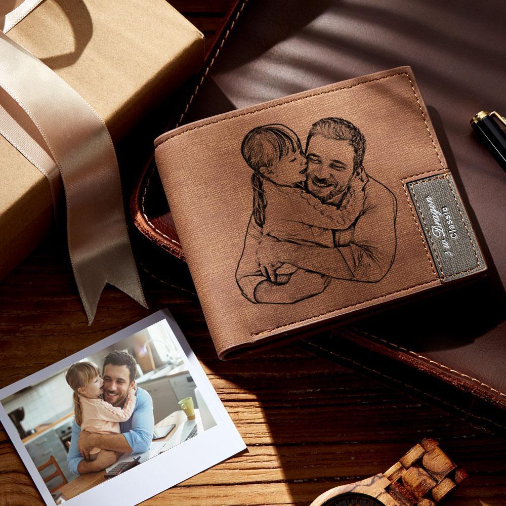 Gifts For Dad - Custom Photo Engraved Wallet - soufeeluk