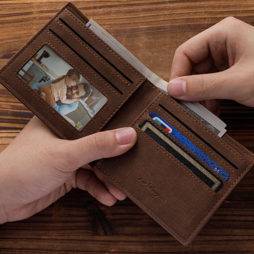 Gifts For Dad - Custom Photo Engraved Wallet - soufeeluk