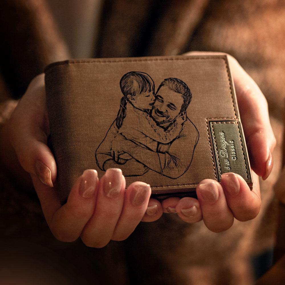 Gifts For Dad - Custom Photo Engraved Wallet - soufeeluk