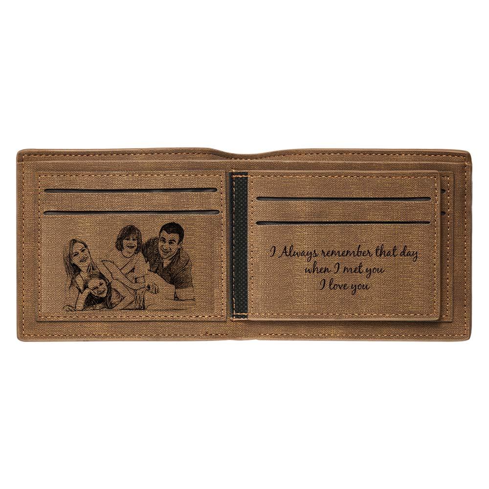 Custom Engraved Wallet Personalised Photo Wallets for Men Husband Dad Son Personalised Anniversary Gifts