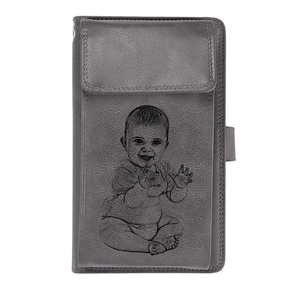 Photo Engraved Wallet Personalised Mens Wallet Photo Wallet Case