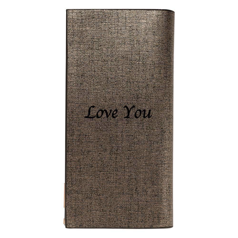 Personalised Leather Photo Engraved Wallet Champagne