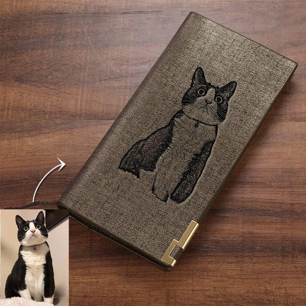 Personalised Leather Photo Engraved Wallet Champagne