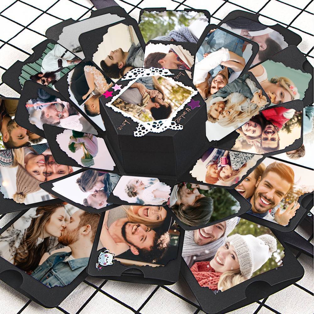 DIY Photo Box Hexagon Multi-layer Box - Flowers and Butterflies