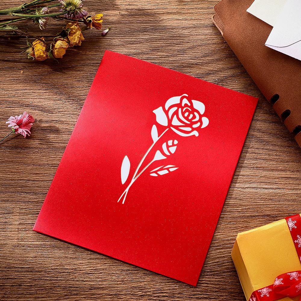3D Rose Greeting Card Gifts for Couple Gifts