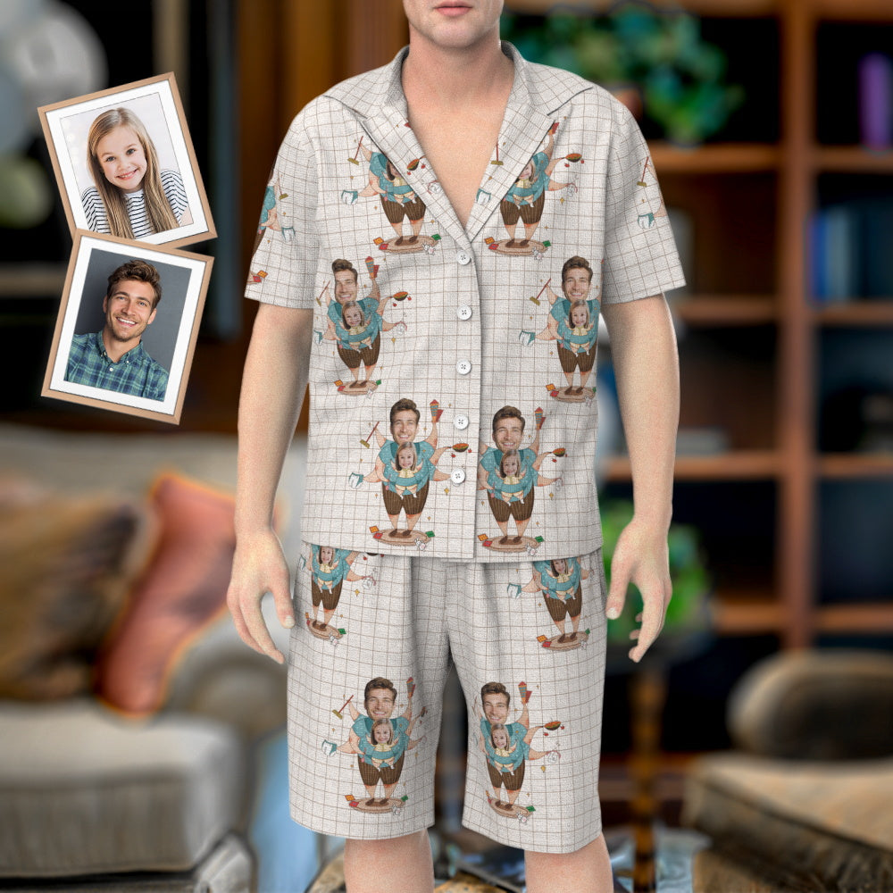 Custom Face Pajamas Superman Dad Pajamas Reserved Gift for Father's Day - soufeeluk