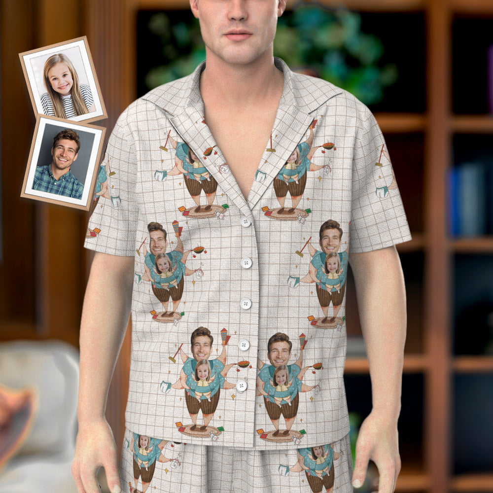 Custom Face Pajamas Superman Dad Pajamas Reserved Gift for Father's Day - soufeeluk