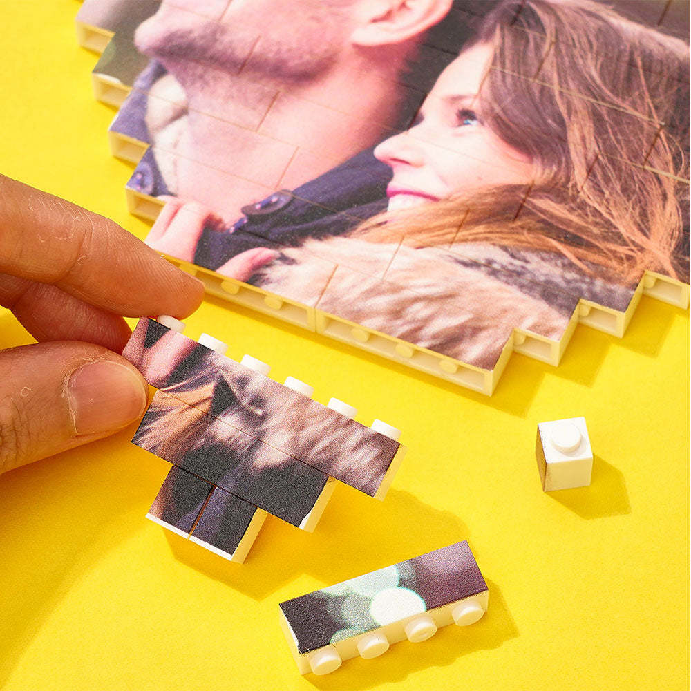 Custom Music Code Building Brick Personalised Photo Block Heart Shape - soufeeluk