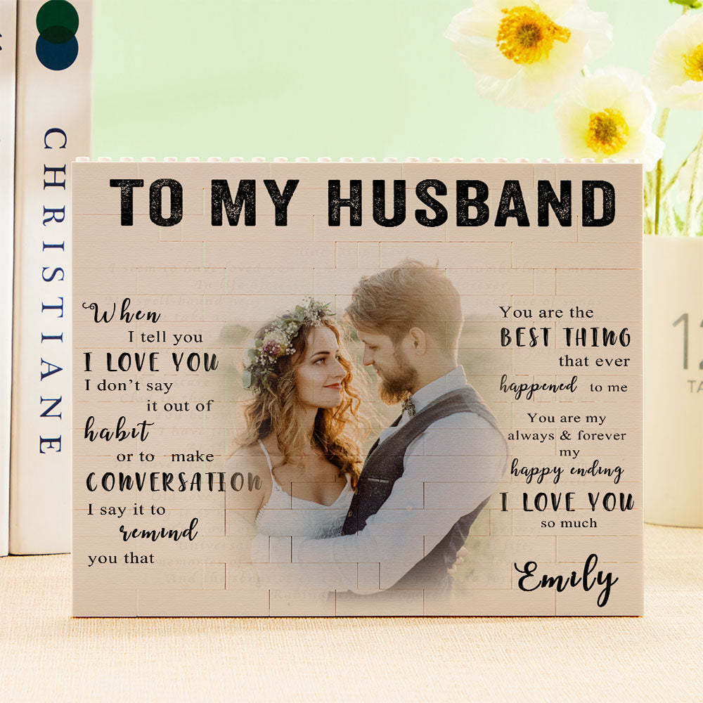 Custom Photo Building Block Brick To My Husband Gift For Husband - soufeeluk
