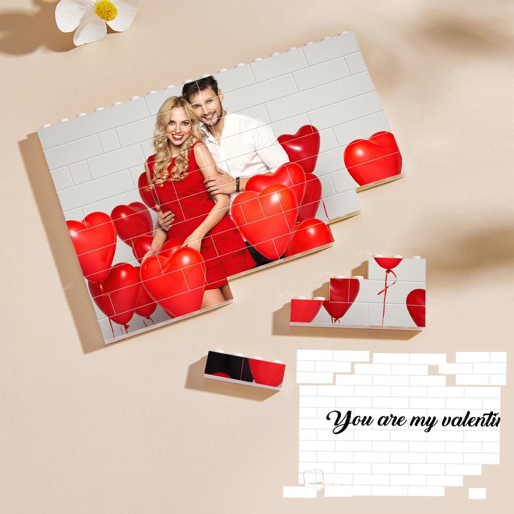 Personalized Building Brick Custom Photo & Text Block Square Shape Gift for Couples - soufeeluk