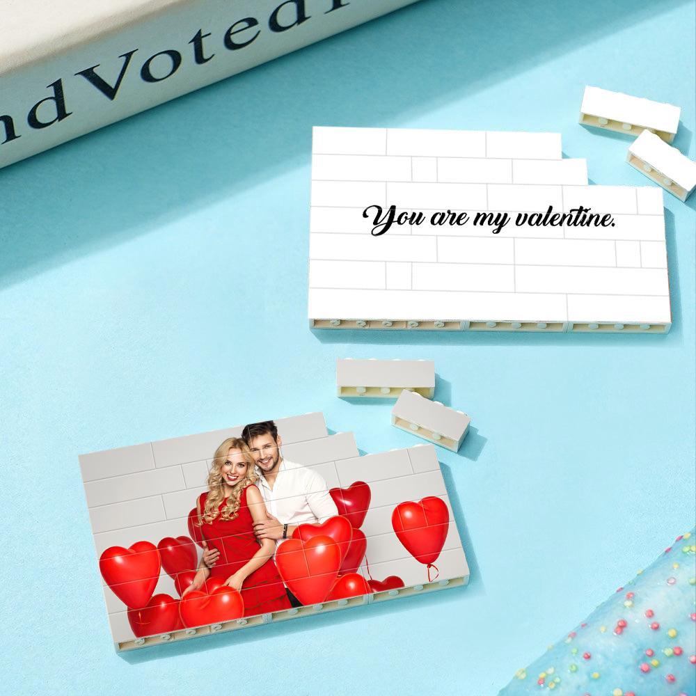 Personalized Building Brick Custom Photo & Text Block Square Shape Gift for Couples - soufeeluk
