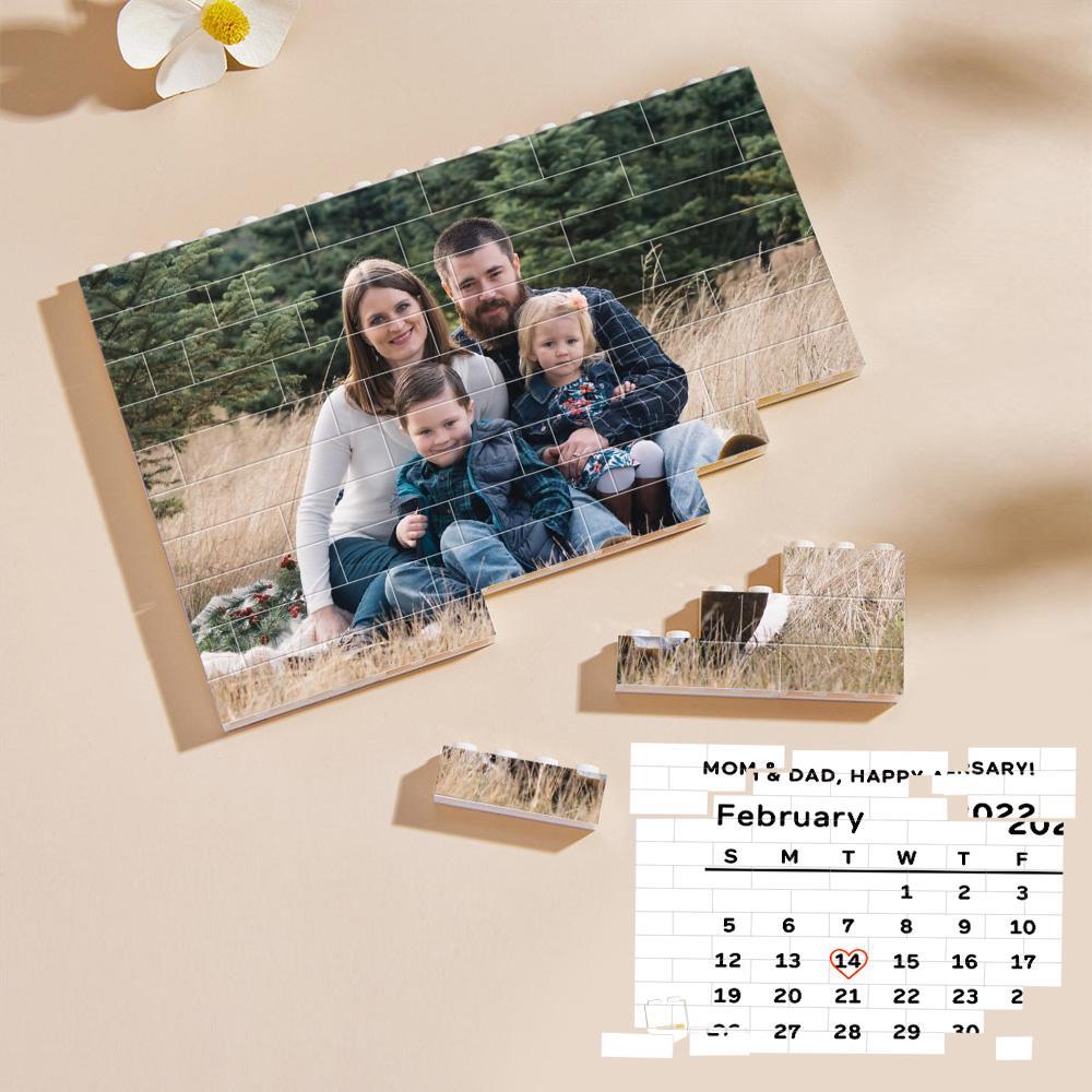 Personalized Building Brick Custom Photo & Date Block Gift for Family - soufeeluk